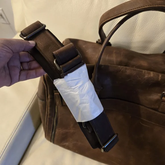 Moore Giles Brown Leather Men's Bag Net Jets - Picture 5 of 12